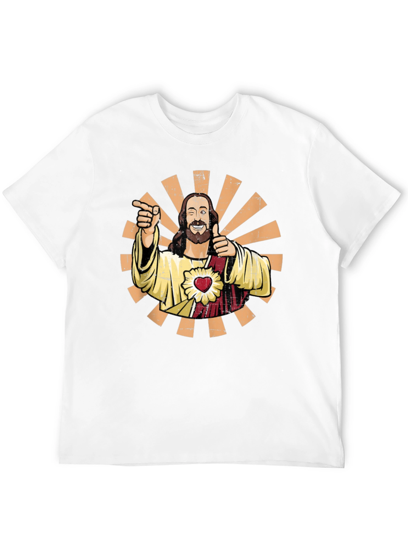 Funny Jesus Pointing Graphic Tee - Black