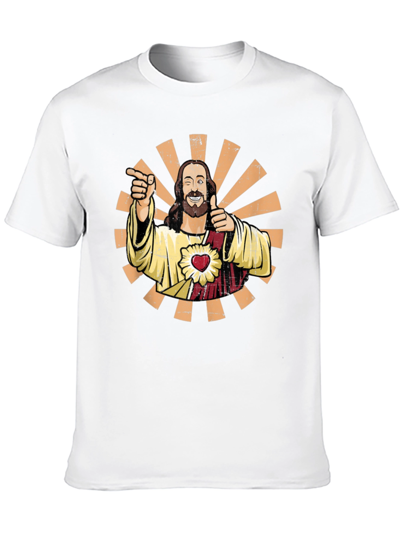 Funny Jesus Pointing Graphic Tee - Black