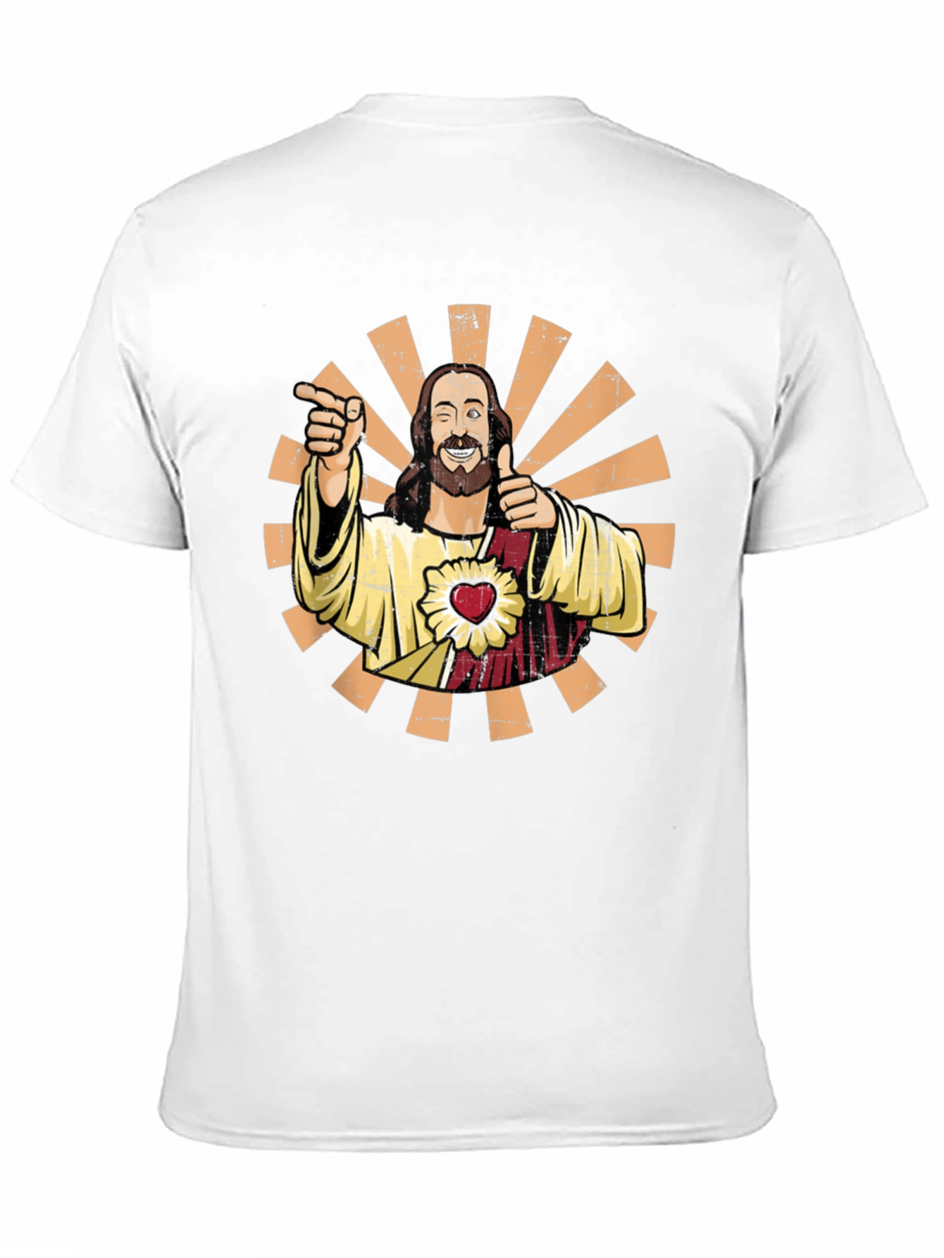 Funny Jesus Pointing Graphic Tee - Black
