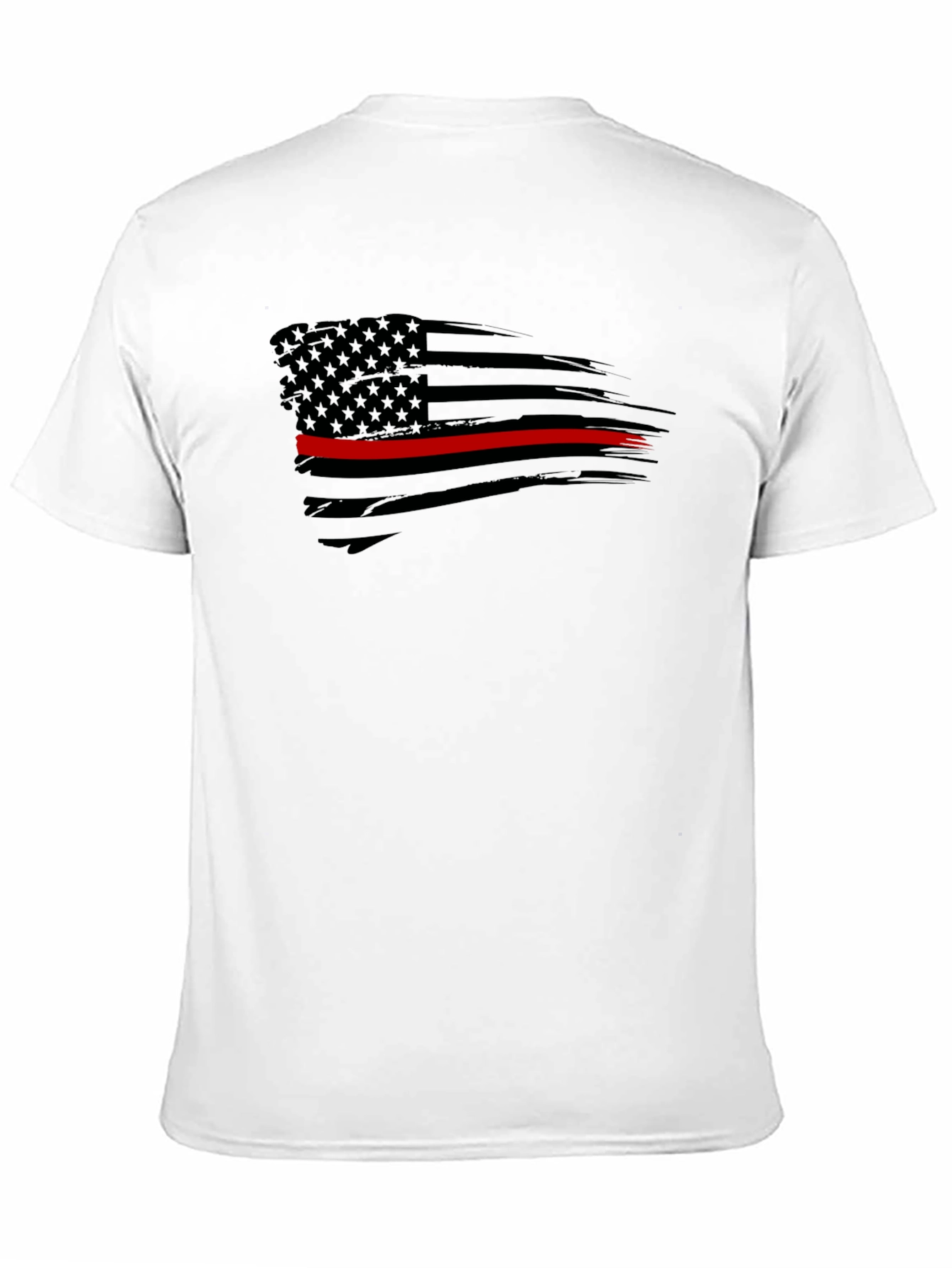 Thin Red Line Flag Graphic Tee - Black