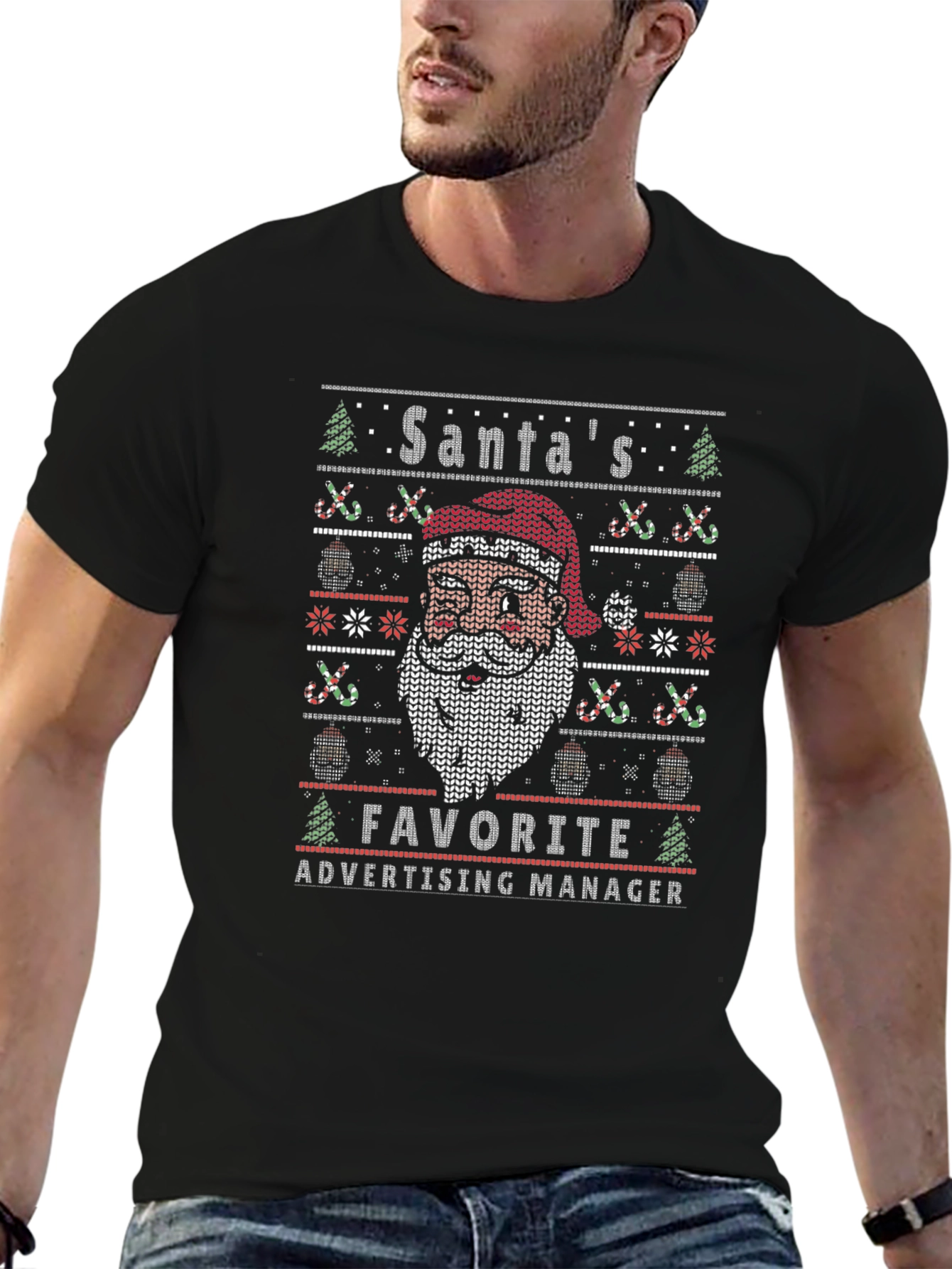 Santas Favorite Advertising Manager Ugly Christmas T-Shirt