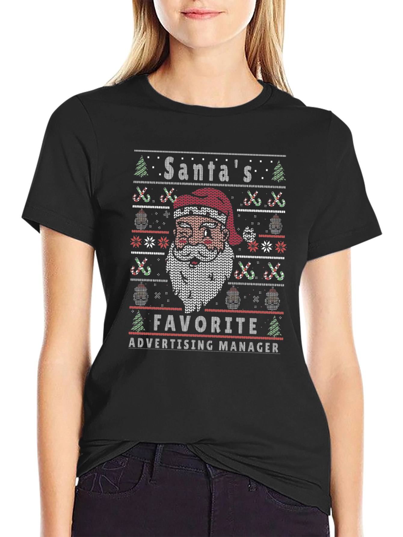 Santas Favorite Advertising Manager Ugly Christmas T-Shirt