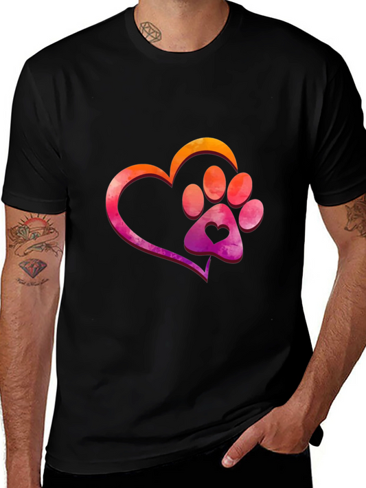 Heart Paw Print Graphic T-Shirt