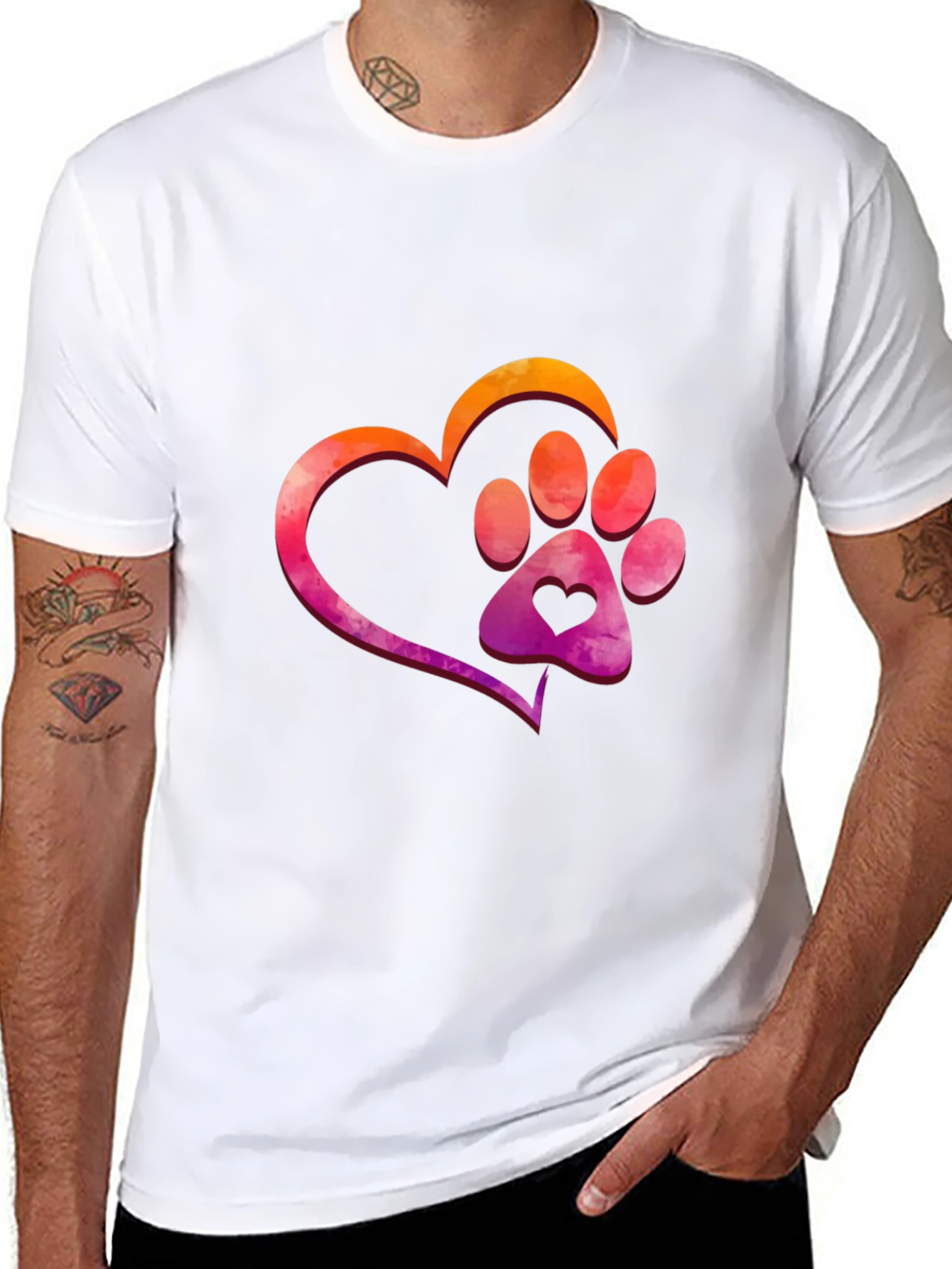 Heart Paw Print Graphic T-Shirt