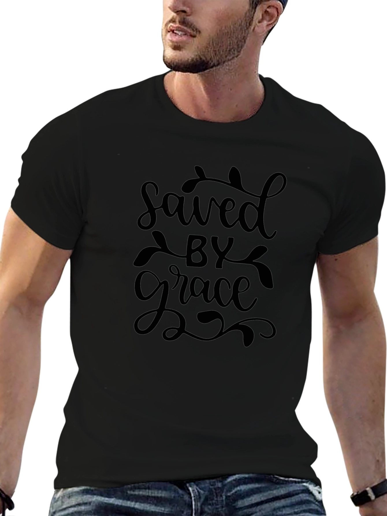 Saved By Grace Graphic Tee - Christian T-Shirt