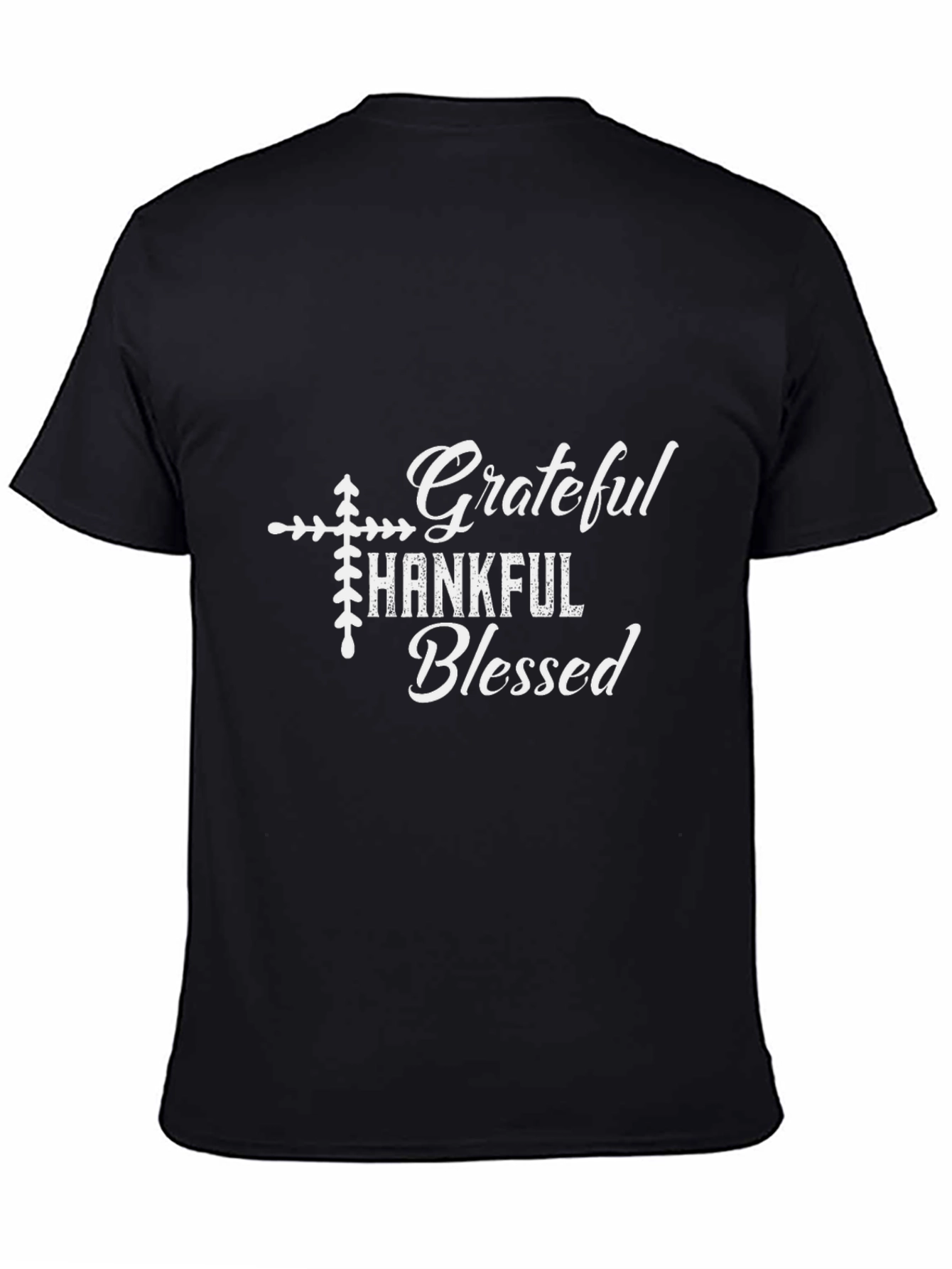 Grateful Thankful Blessed Black Graphic Tee