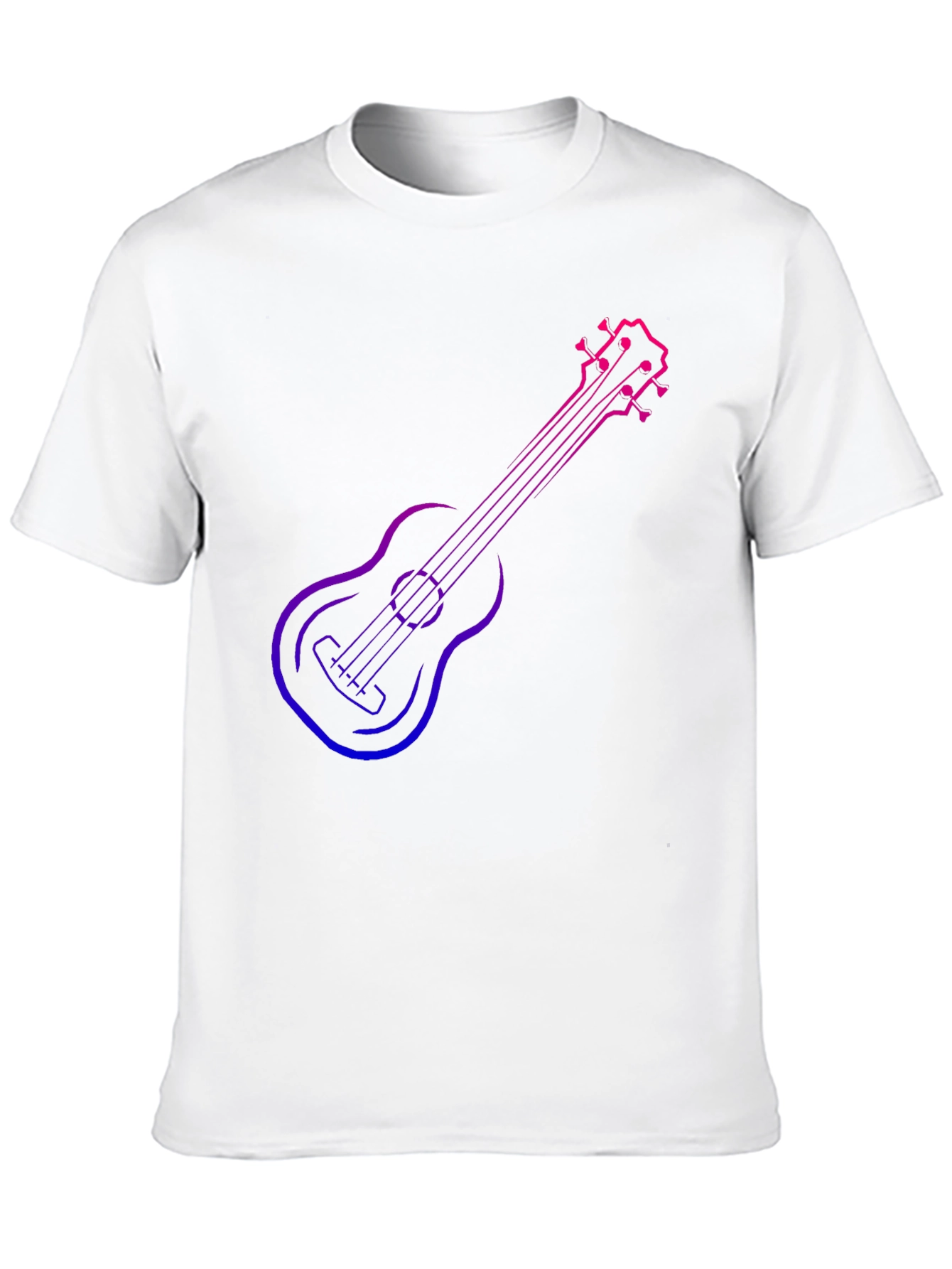Gradient Ukulele Graphic T-Shirt - Black