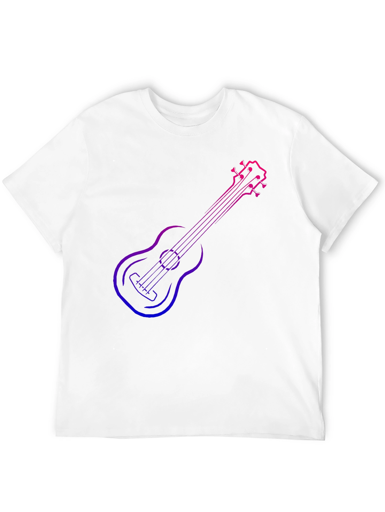 Gradient Ukulele Graphic T-Shirt - Black