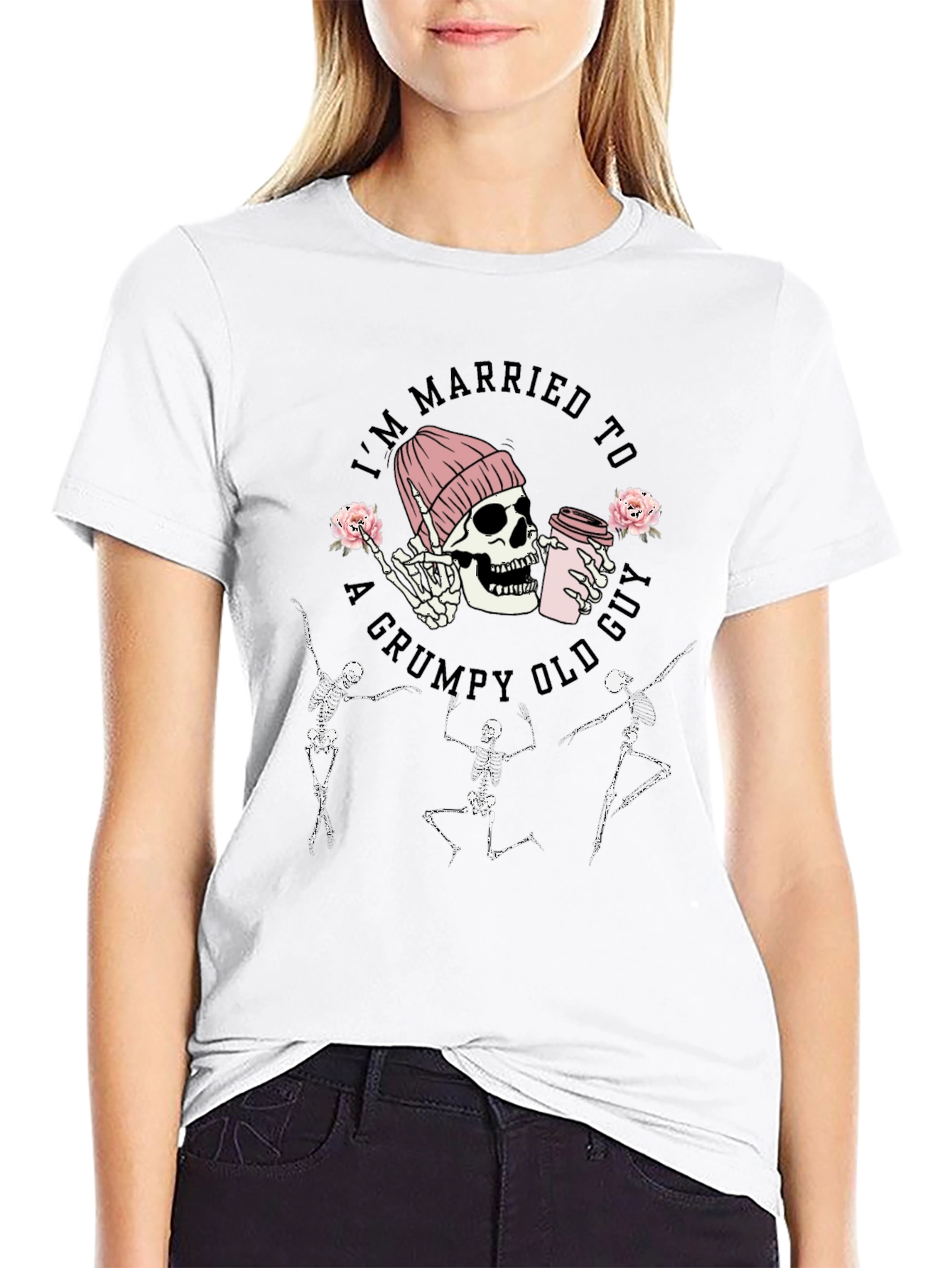 Grumpy Old Guy Skeleton Graphic Tee