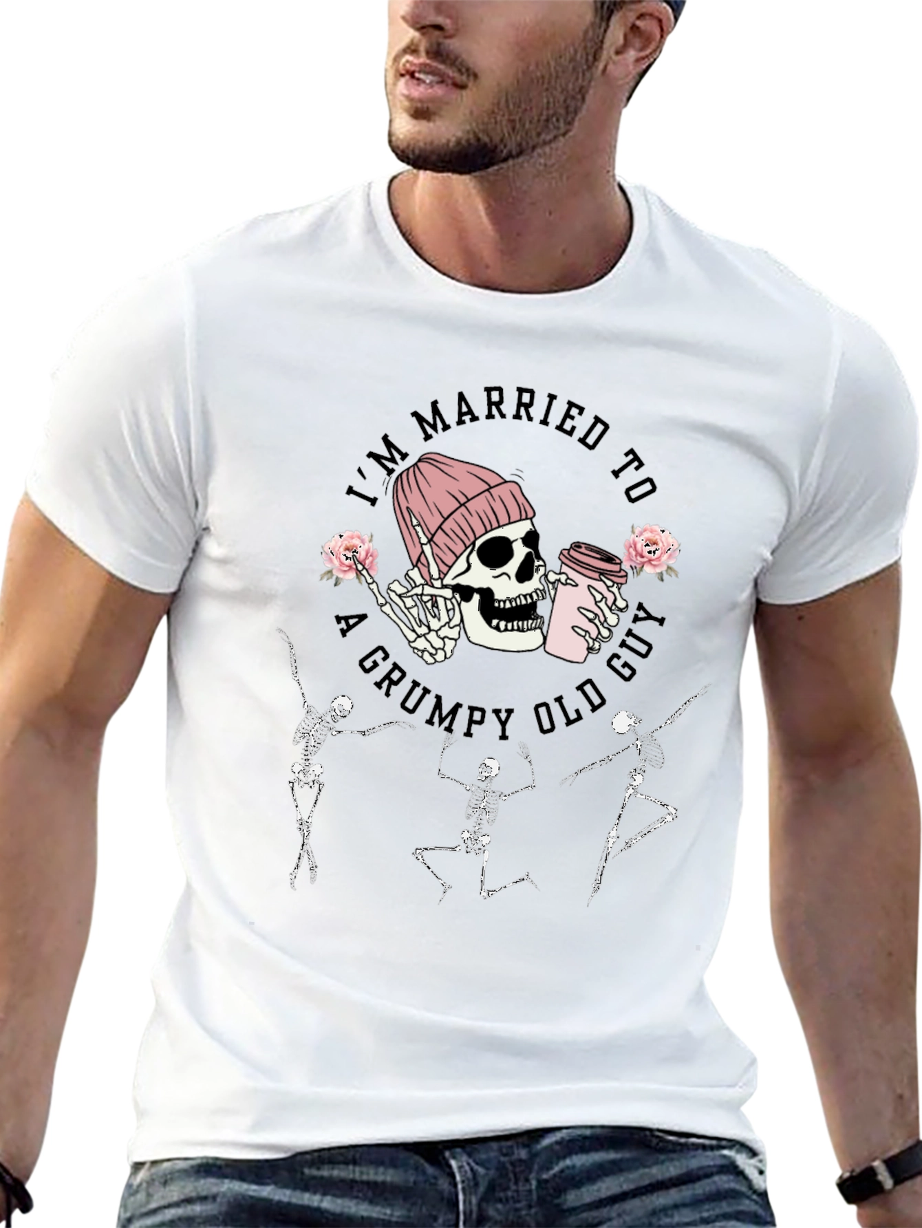 Grumpy Old Guy Skeleton Graphic Tee