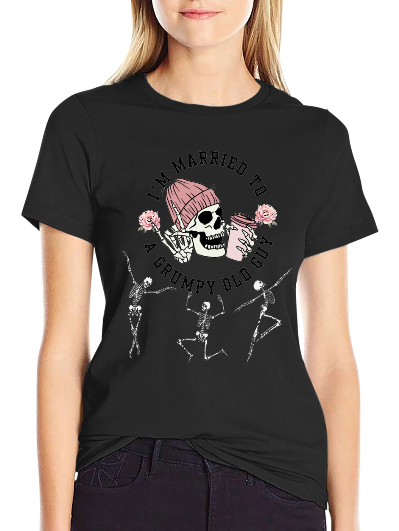 Grumpy Old Guy Skeleton Graphic Tee
