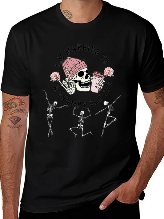 Grumpy Old Guy Skeleton Graphic Tee