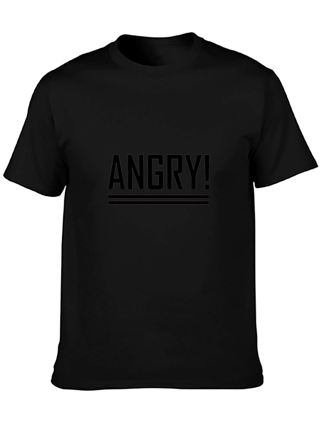 ANGRY! Graphic Print Black T-Shirt