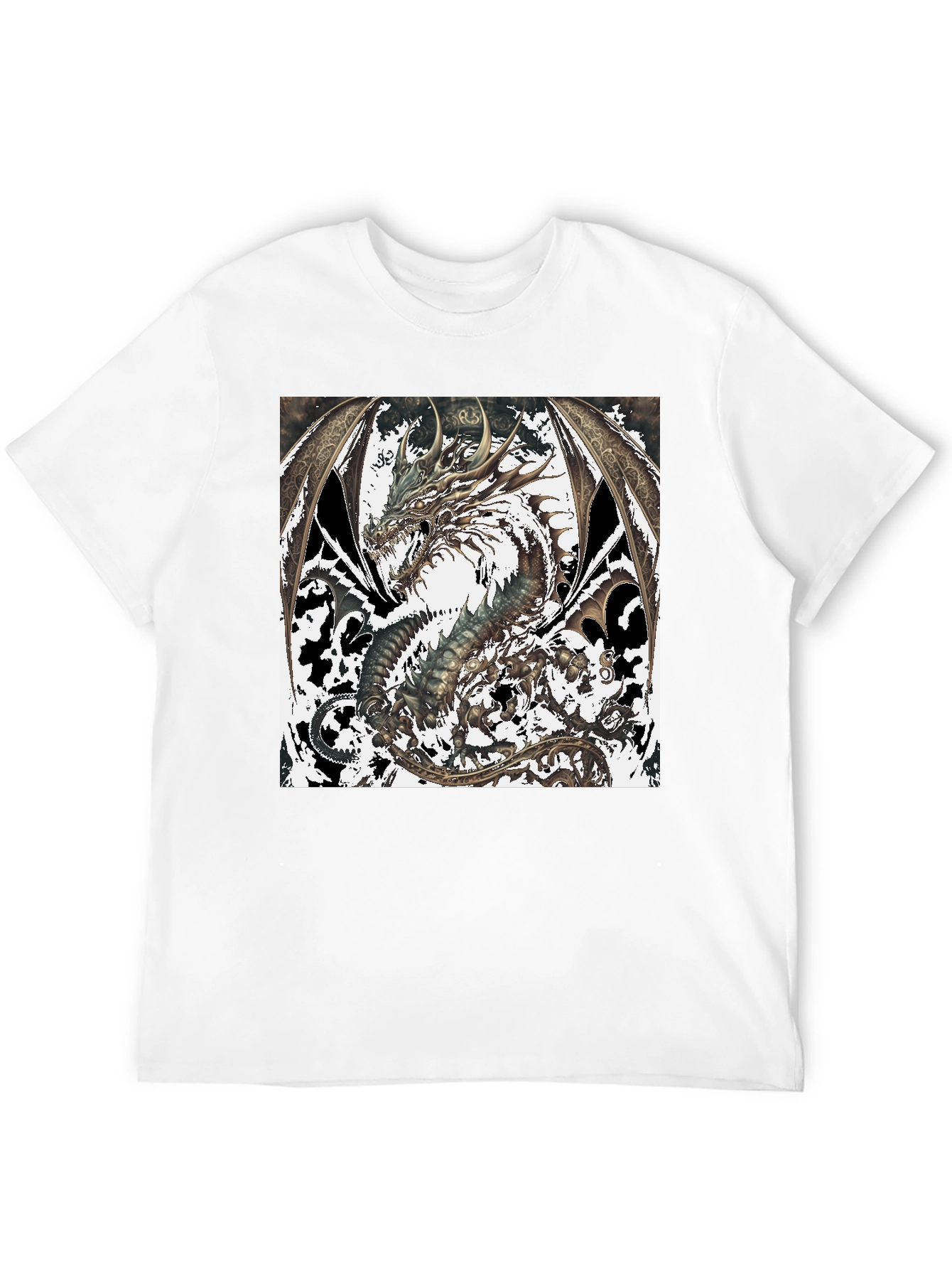Dragon Graphic Print Black Tee