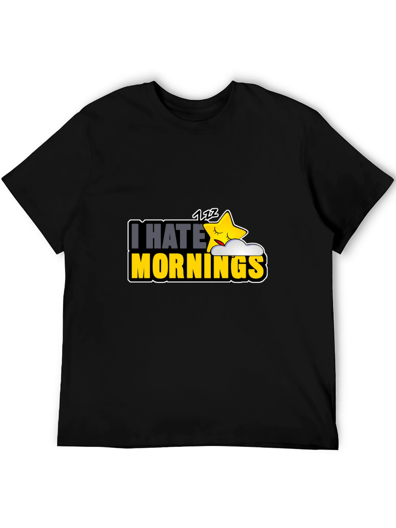I Hate Mornings Black Graphic Tee