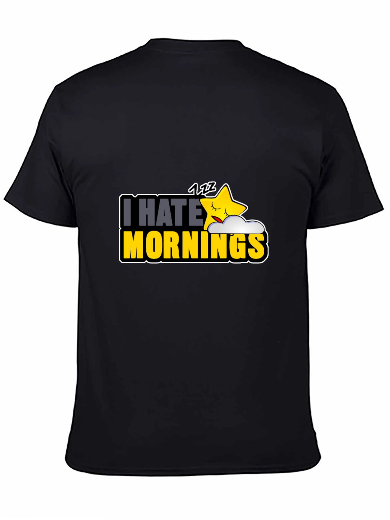 I Hate Mornings Black Graphic Tee