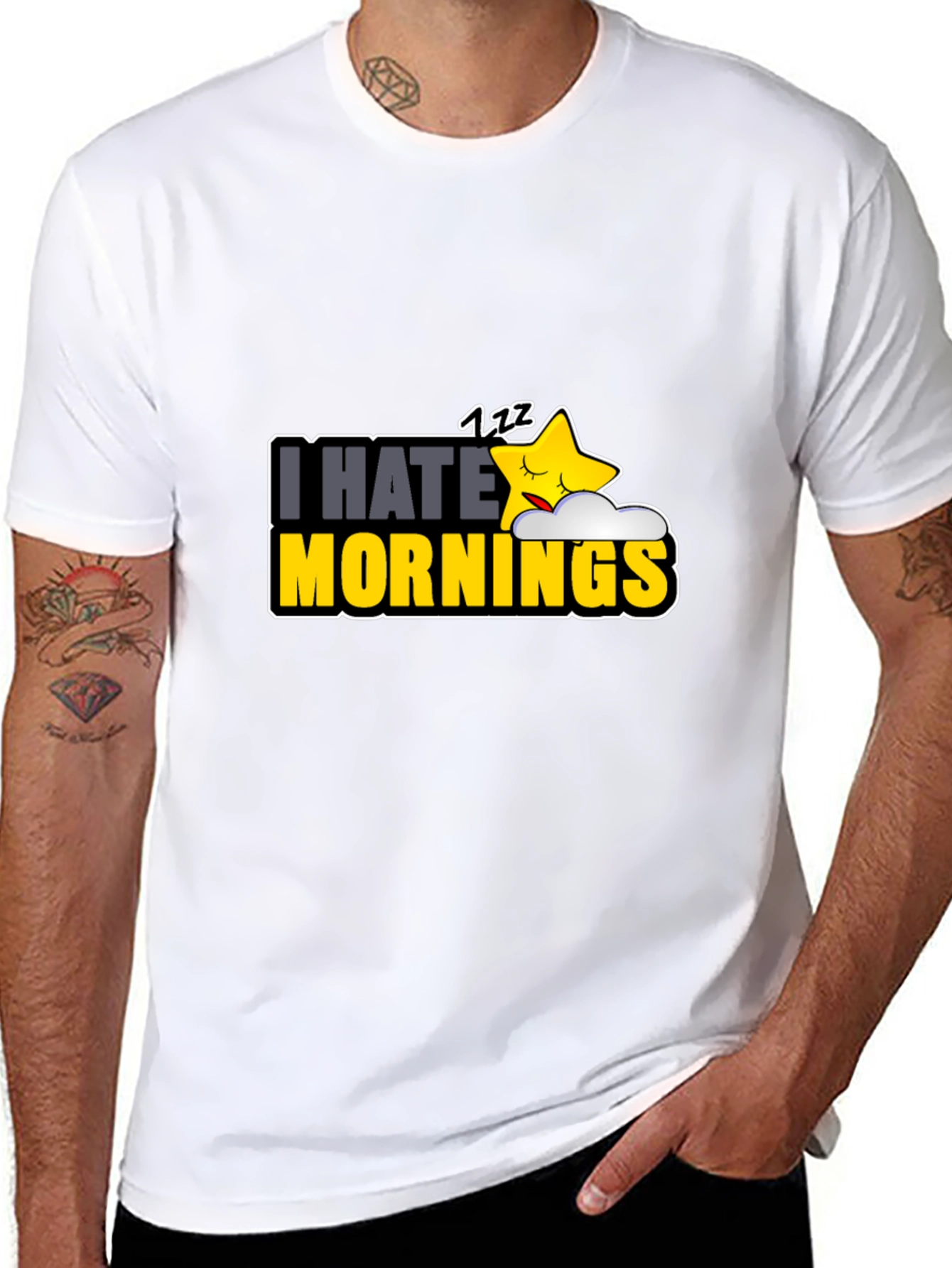 I Hate Mornings Black Graphic Tee