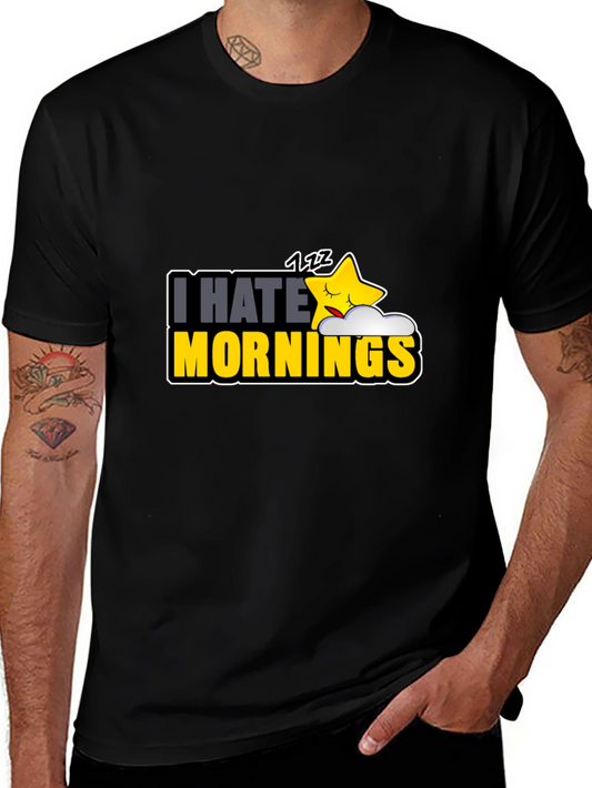 I Hate Mornings Black Graphic Tee