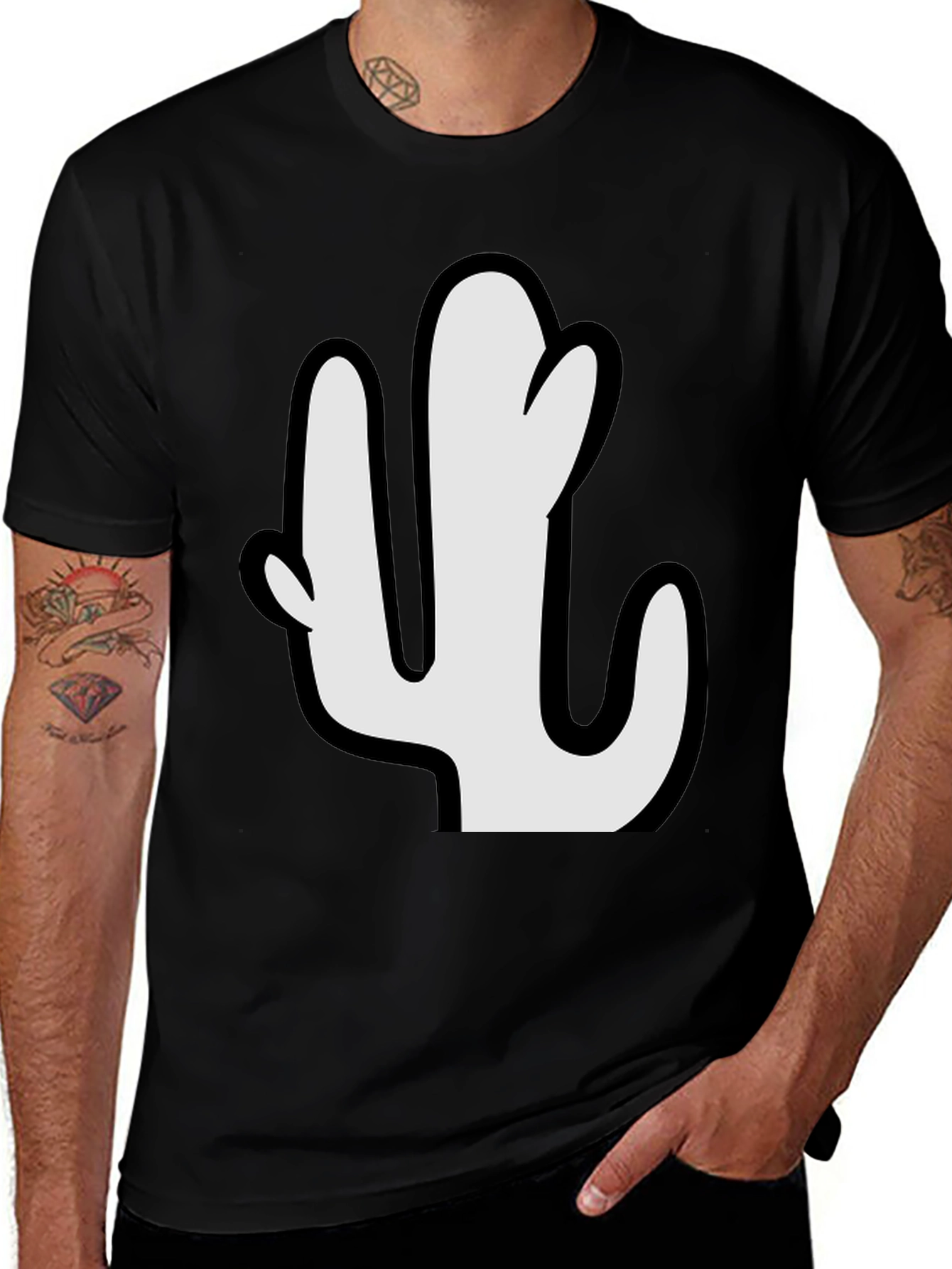 Cactus Graphic Tee - Stylish Black T-Shirt