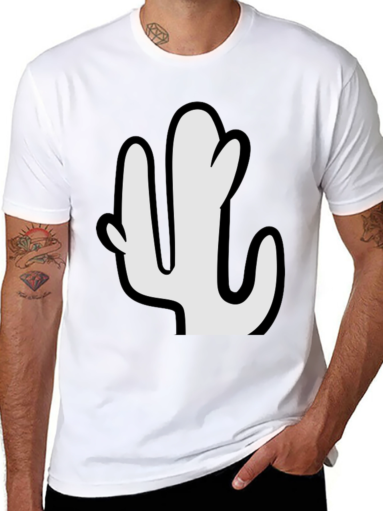 Cactus Graphic Tee - Stylish Black T-Shirt