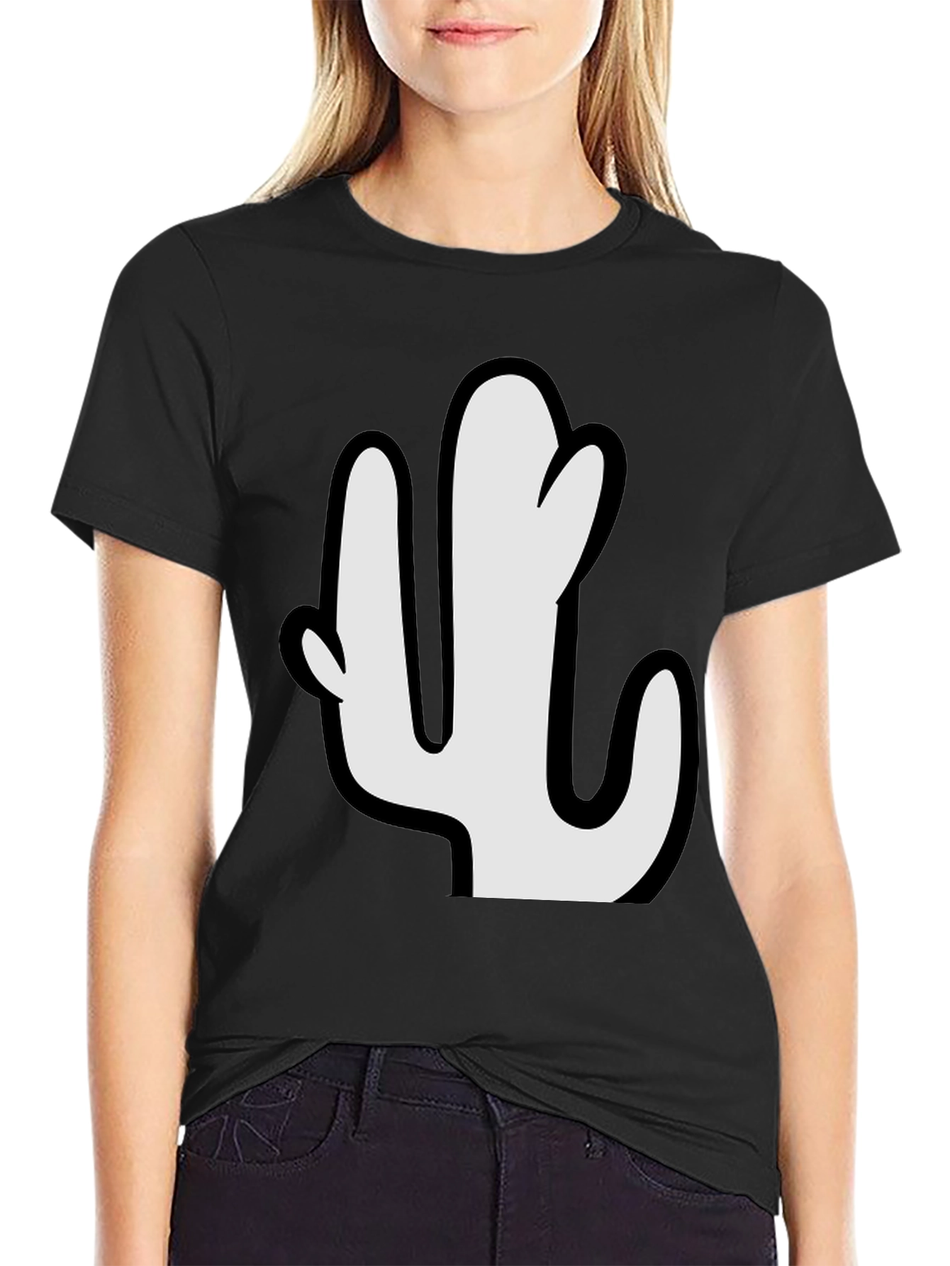Cactus Graphic Tee - Stylish Black T-Shirt