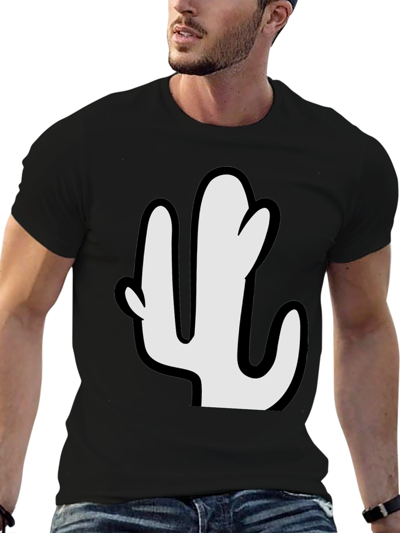 Cactus Graphic Tee - Stylish Black T-Shirt