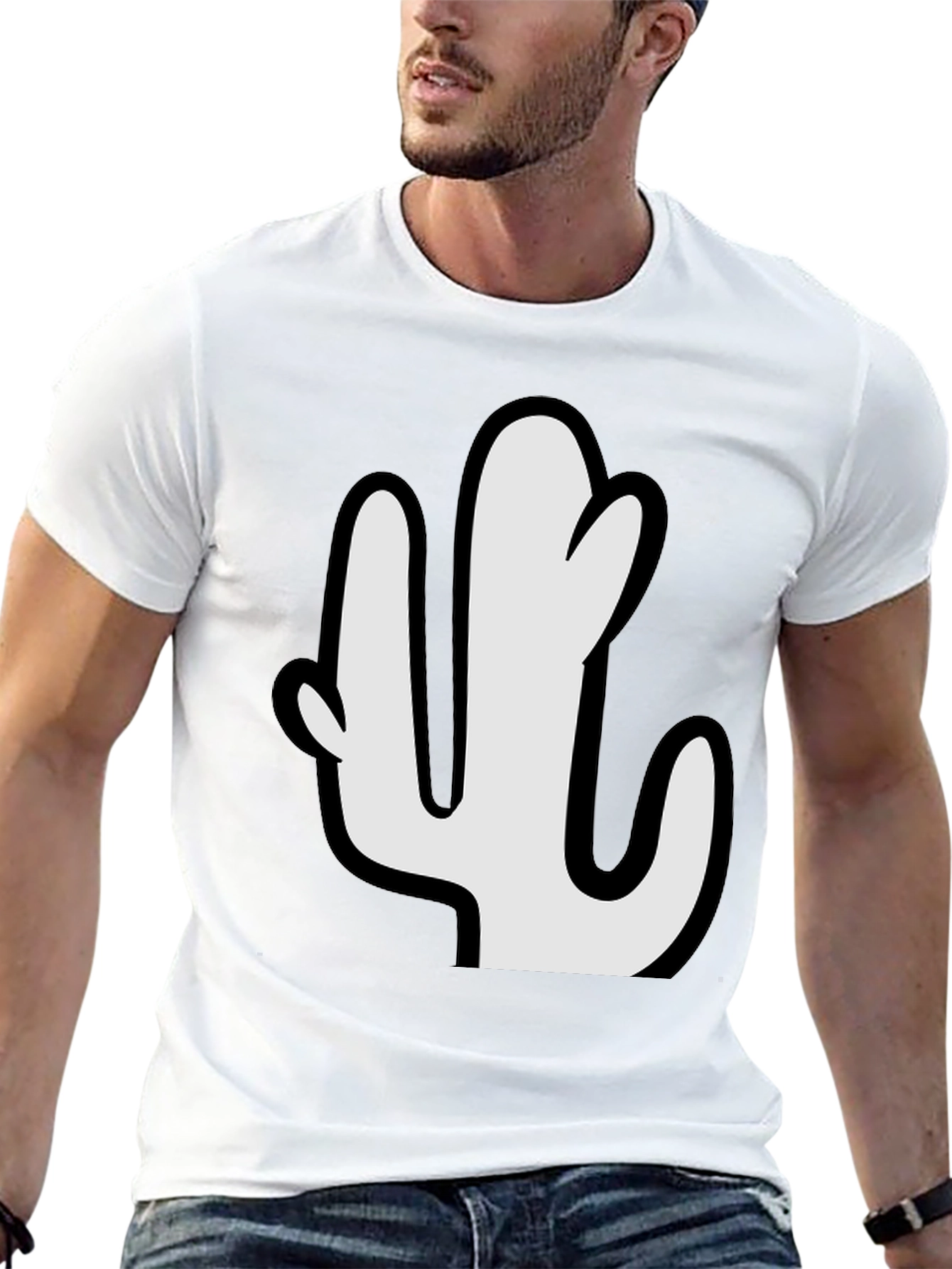 Cactus Graphic Tee - Stylish Black T-Shirt