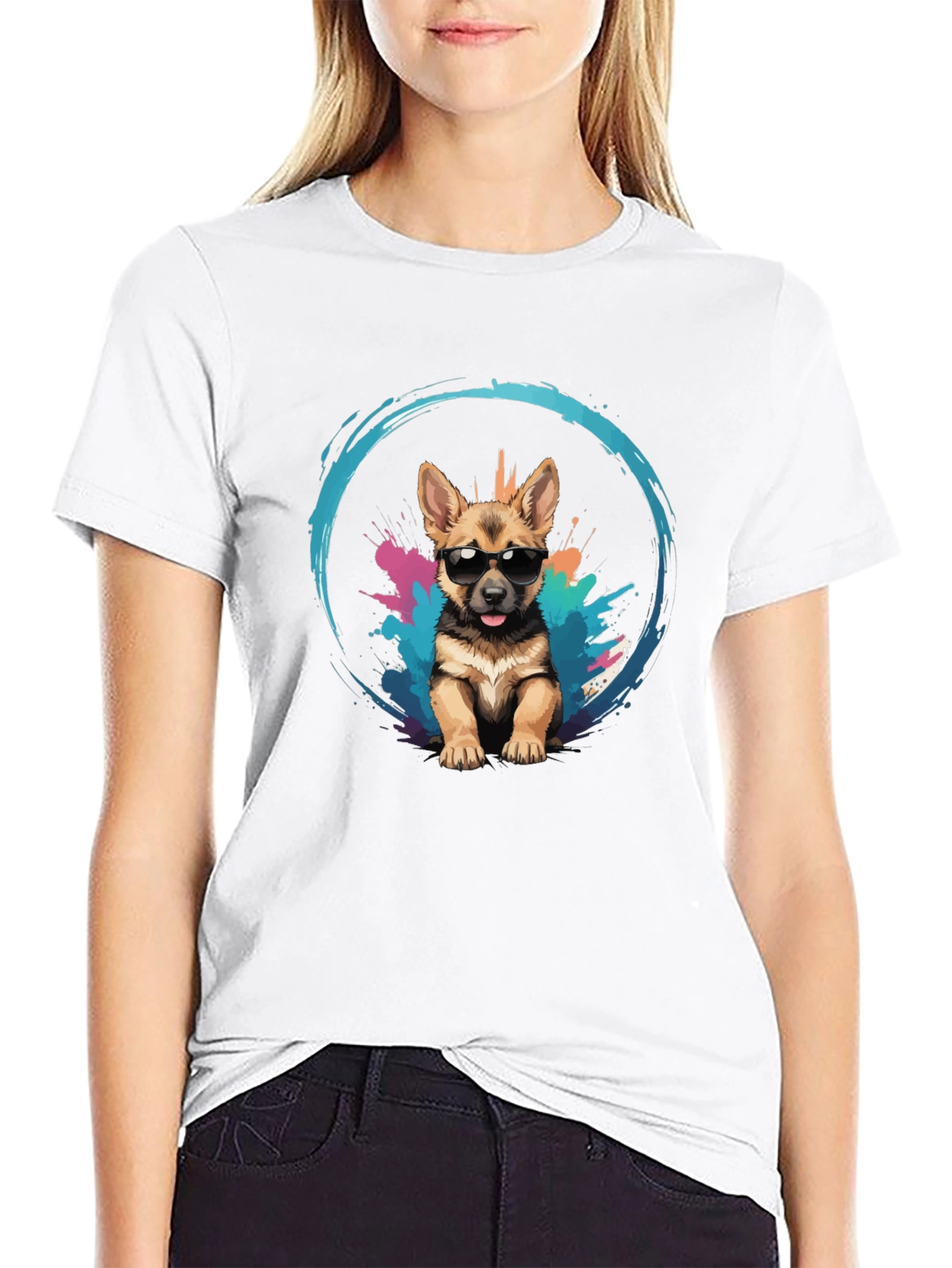 Cool Pup Tee - German Shepherd with Sunglasses