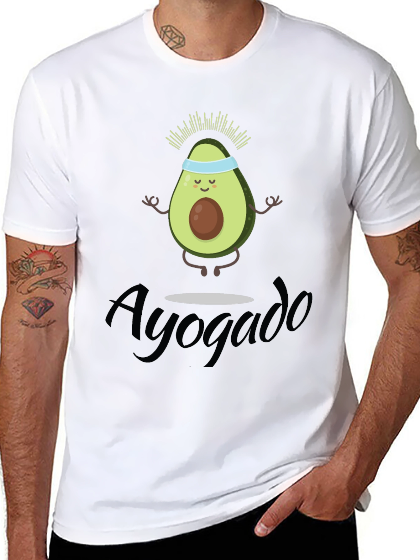 Ayogado Yoga Avocado T-Shirt Funny Tee