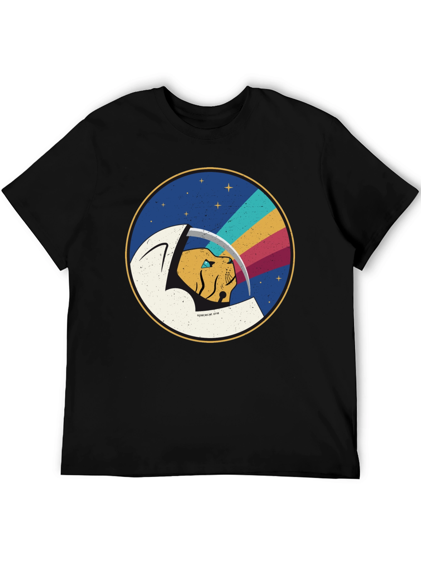 Space Cat Graphic T-Shirt - Cool Crew Neck Tee