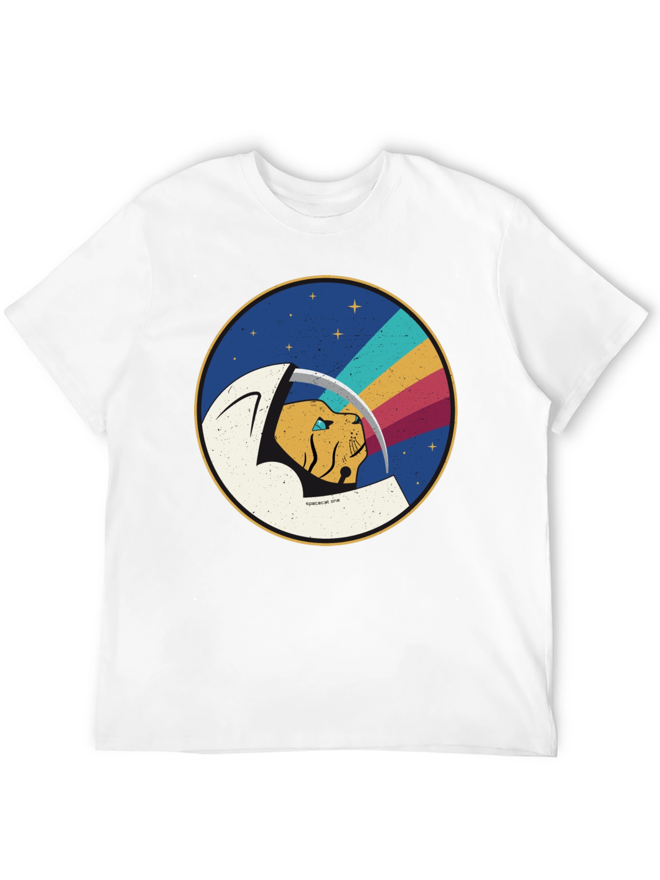 Space Cat Graphic T-Shirt - Cool Crew Neck Tee