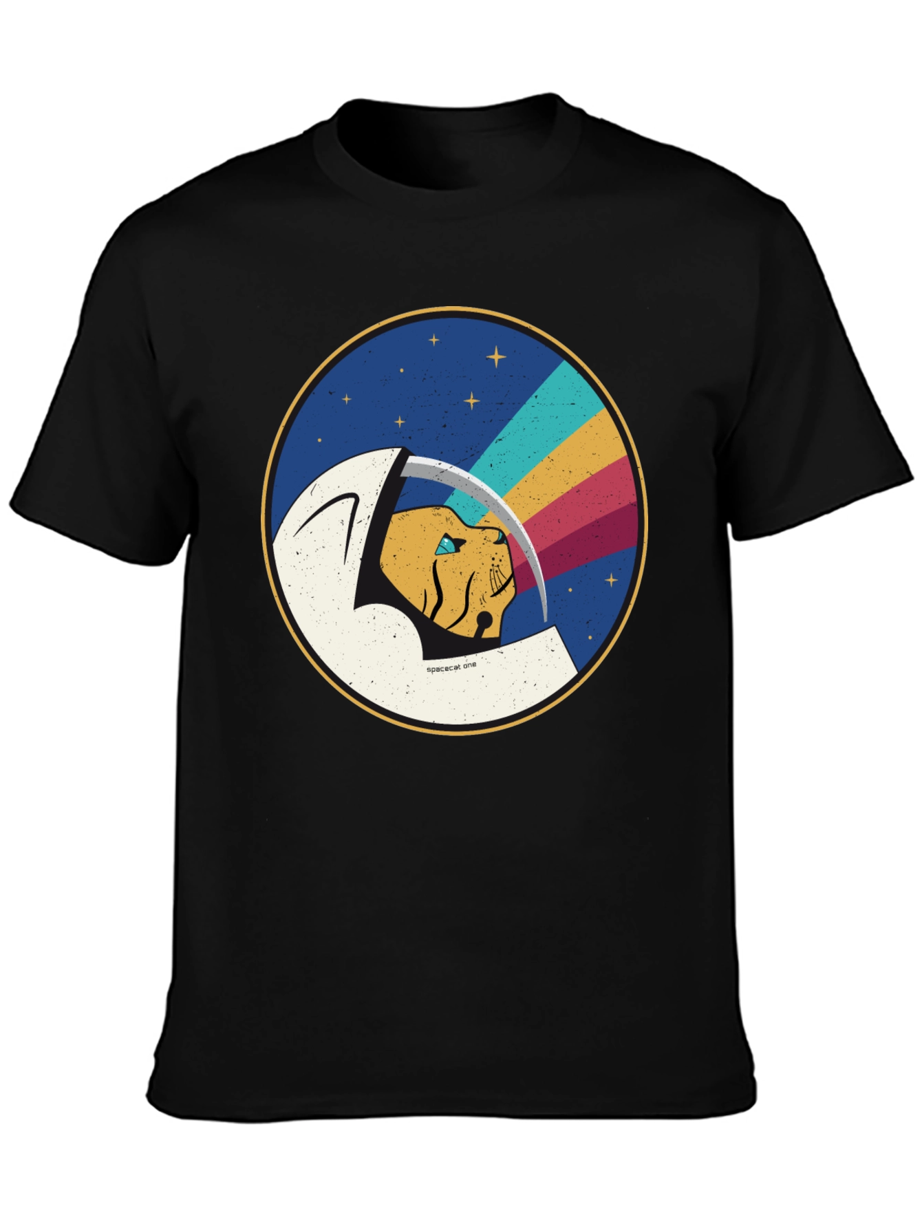 Space Cat Graphic T-Shirt - Cool Crew Neck Tee