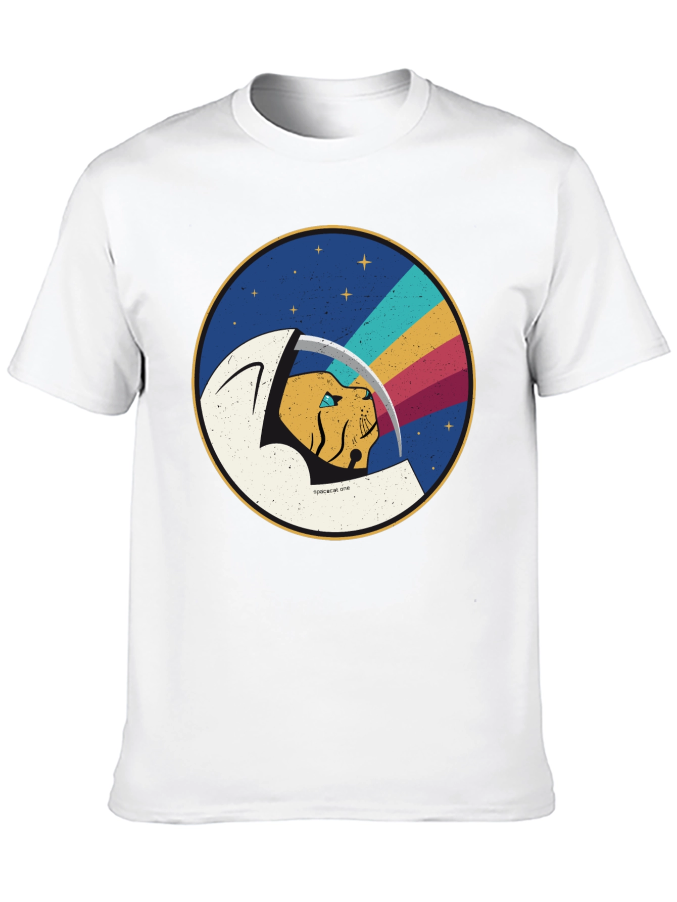 Space Cat Graphic T-Shirt - Cool Crew Neck Tee