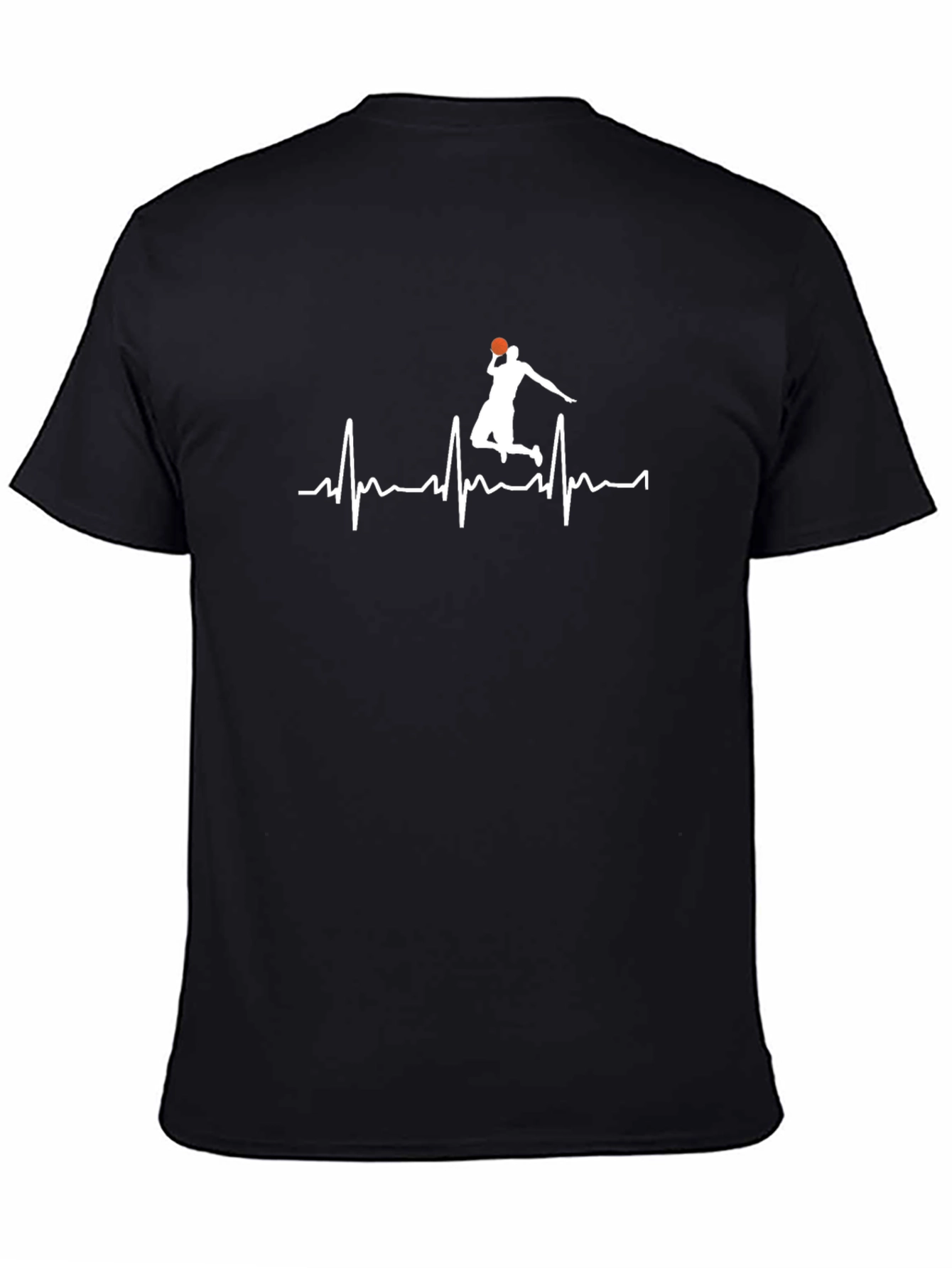 Basketball Heartbeat Graphic Tee - Black