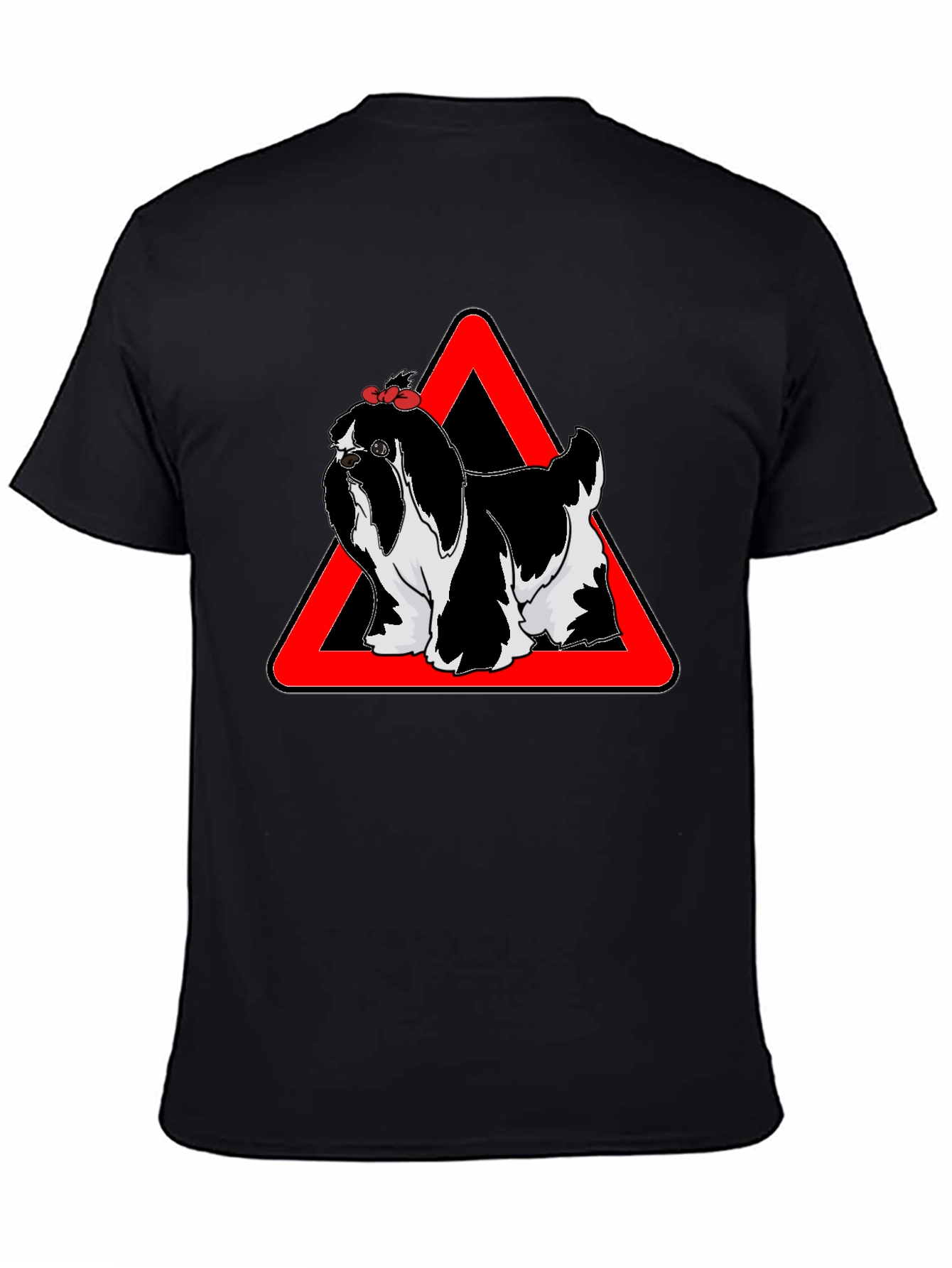 Dog Warning T-Shirt Graphic Tee Novelty Shirt