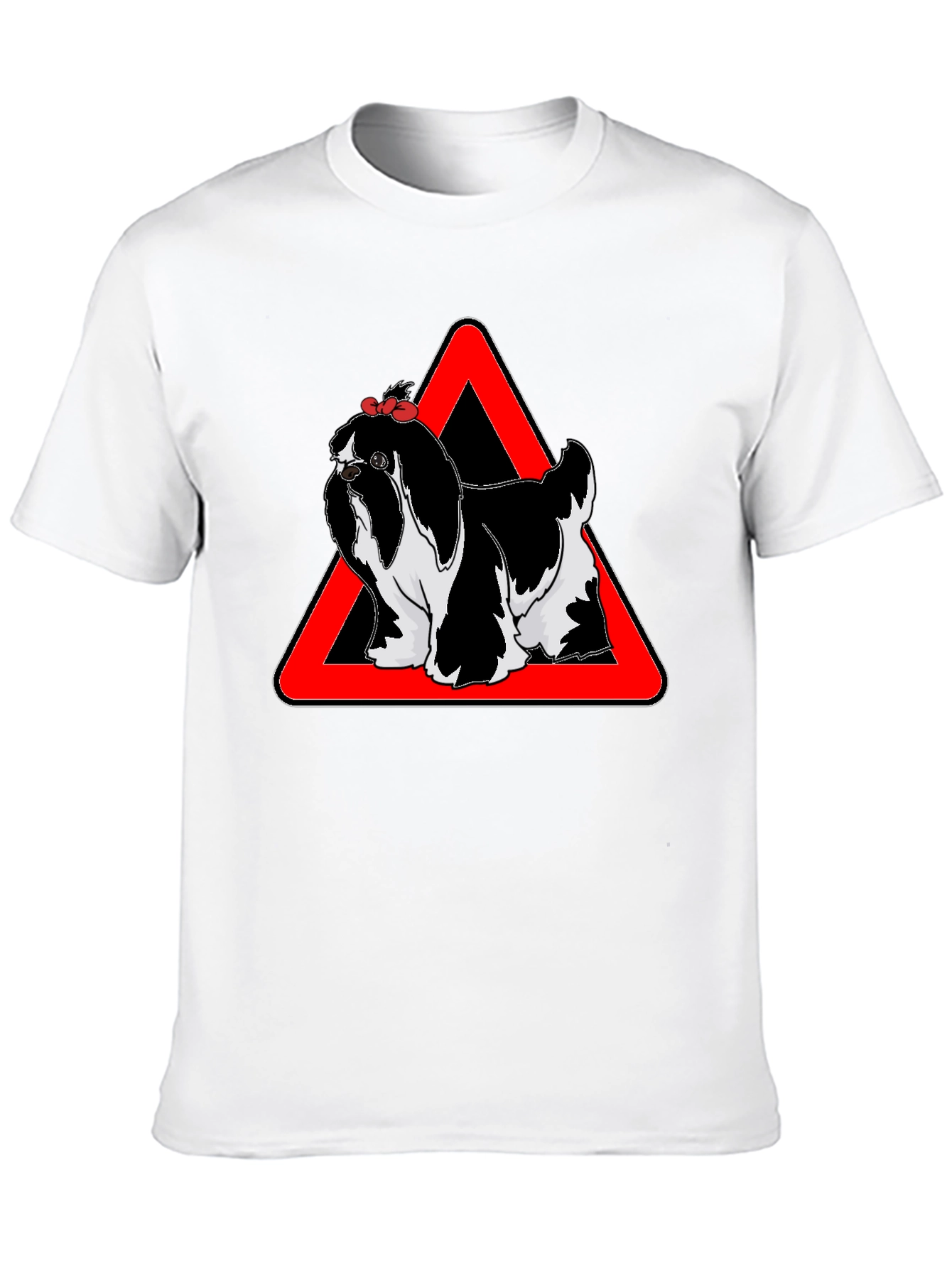 Dog Warning T-Shirt Graphic Tee Novelty Shirt