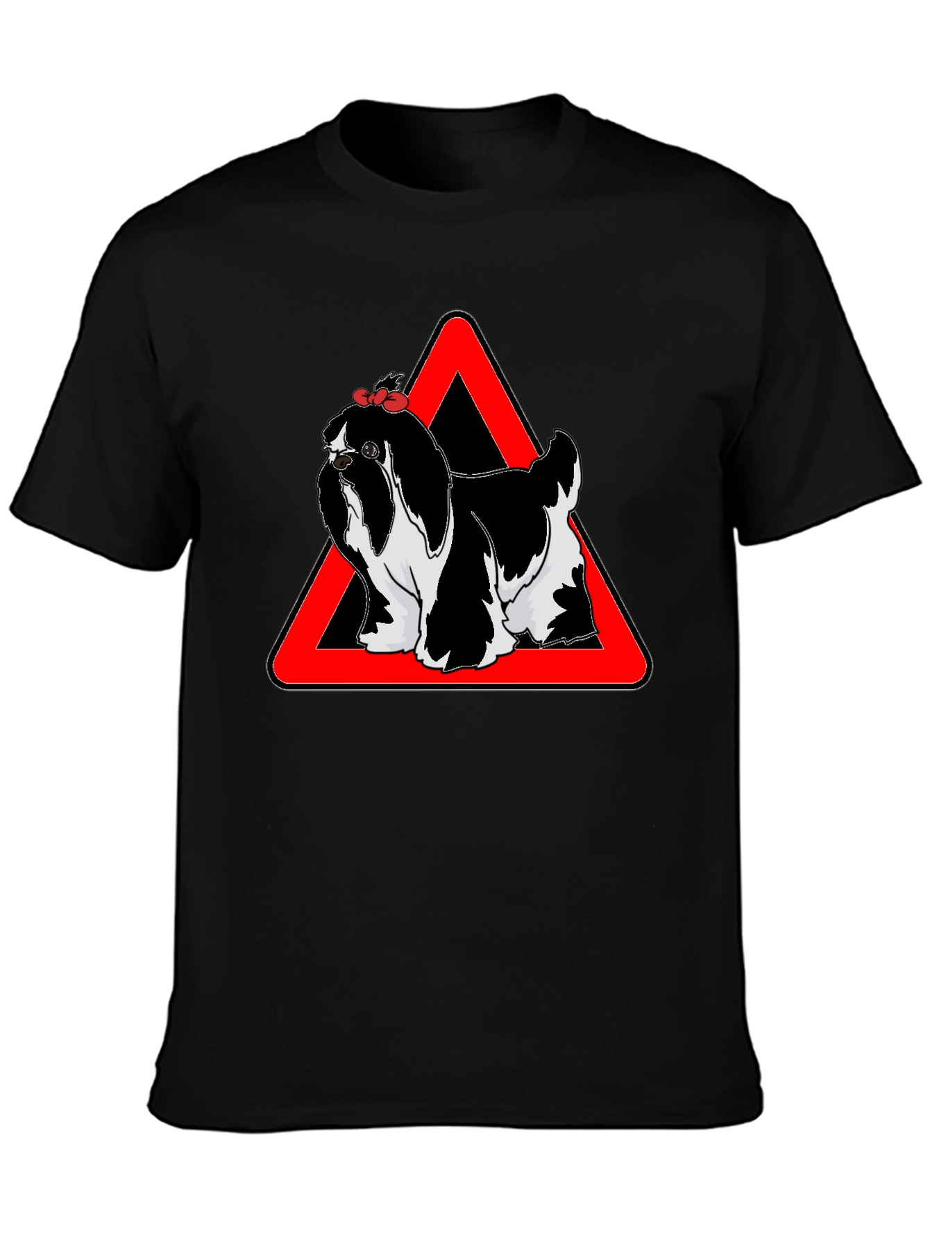 Dog Warning T-Shirt Graphic Tee Novelty Shirt