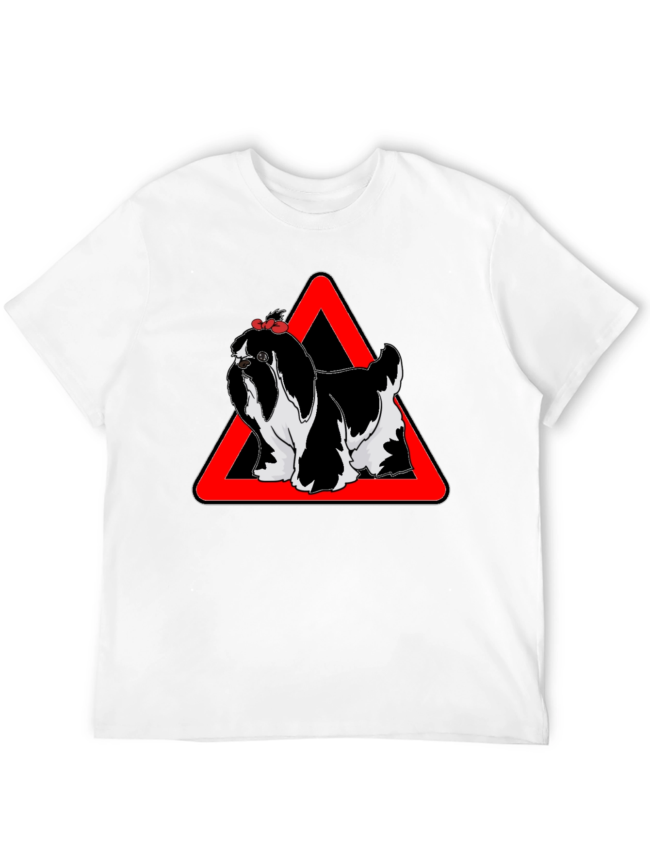 Dog Warning T-Shirt Graphic Tee Novelty Shirt