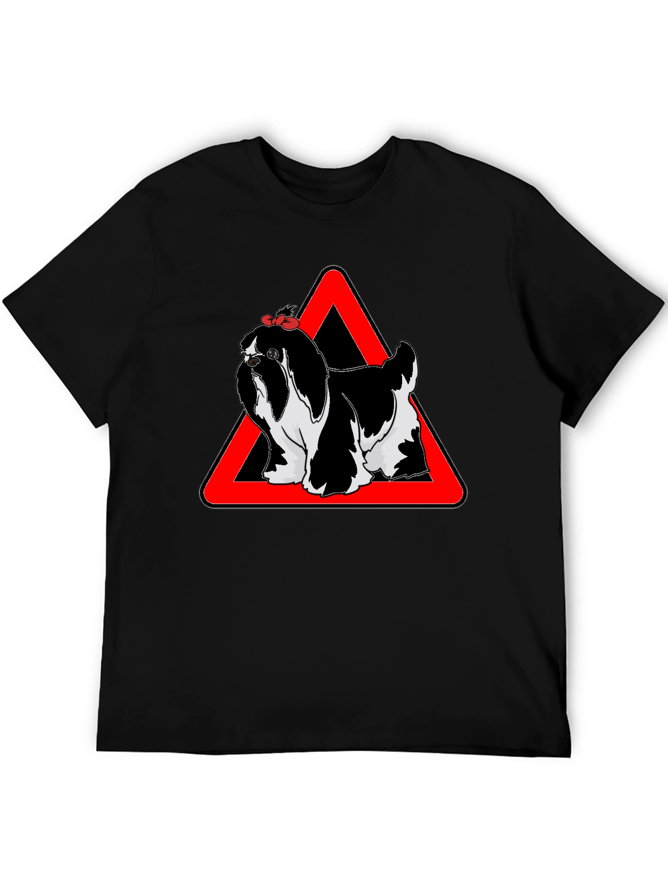Dog Warning T-Shirt Graphic Tee Novelty Shirt