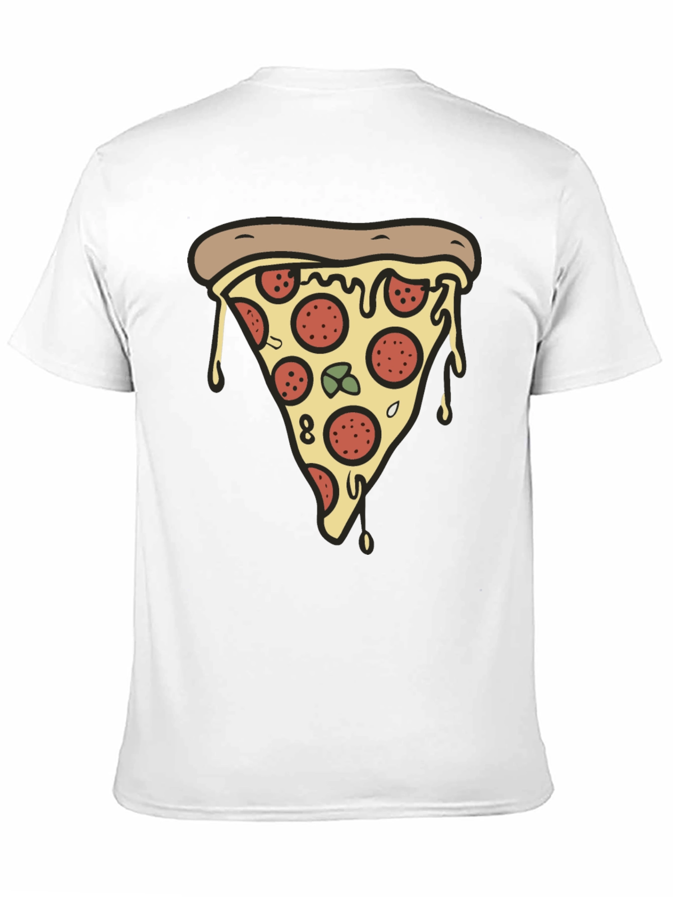 Pizza Slice Graphic Tee - Casual Black T-Shirt