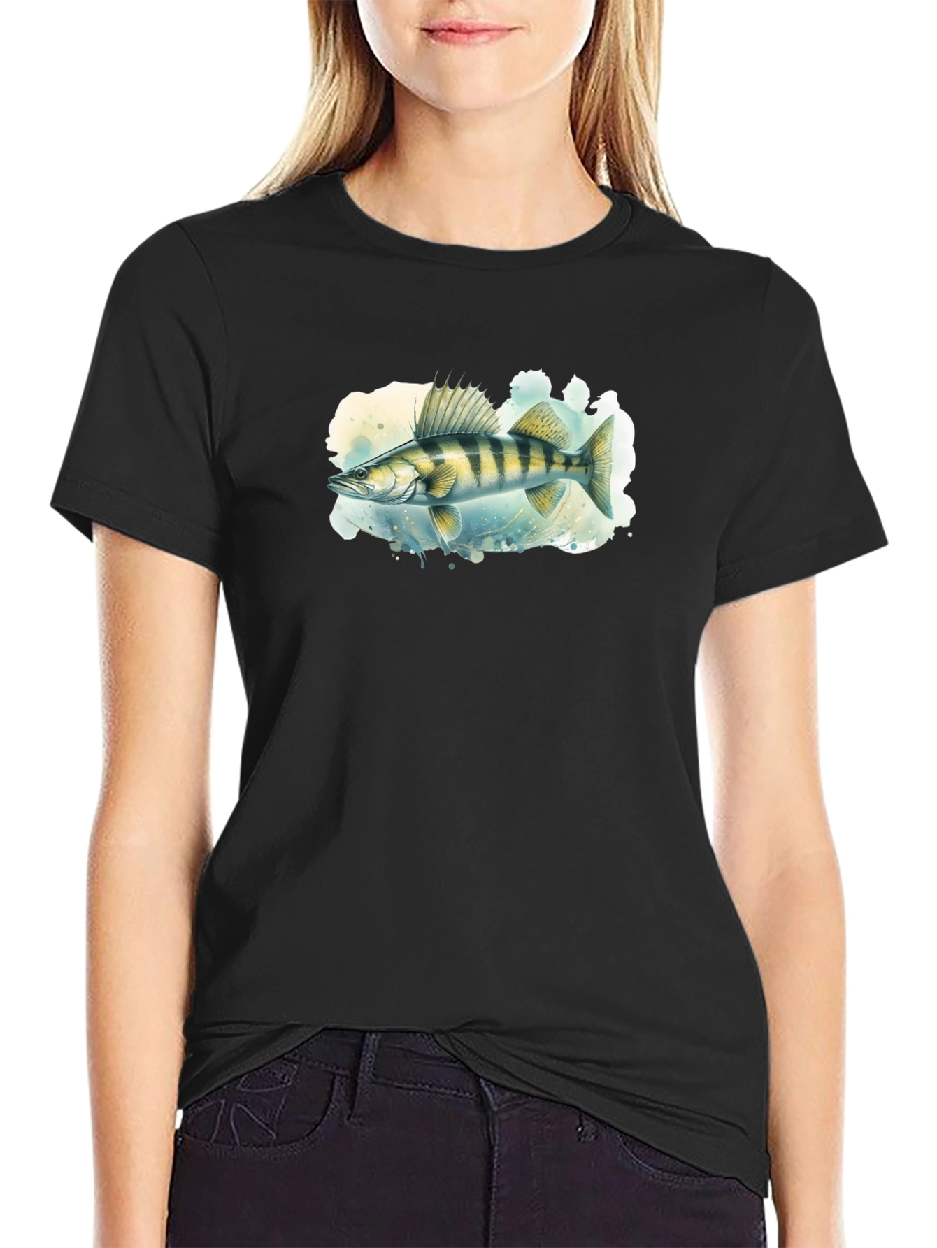Walleye Fish Graphic Tee - Mens Black T-Shirt