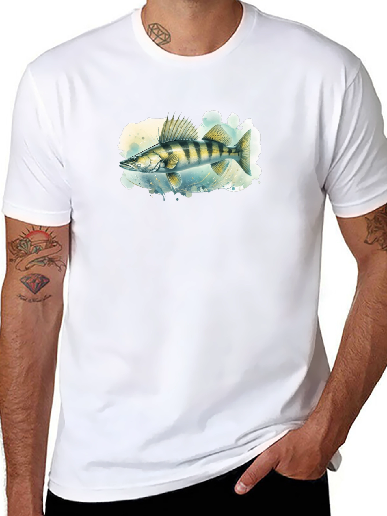 Walleye Fish Graphic Tee - Mens Black T-Shirt