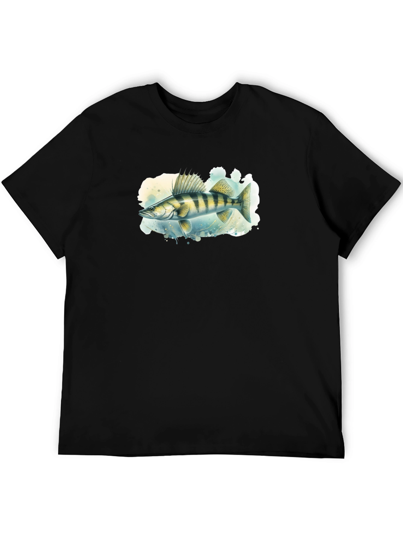 Walleye Fish Graphic Tee - Mens Black T-Shirt