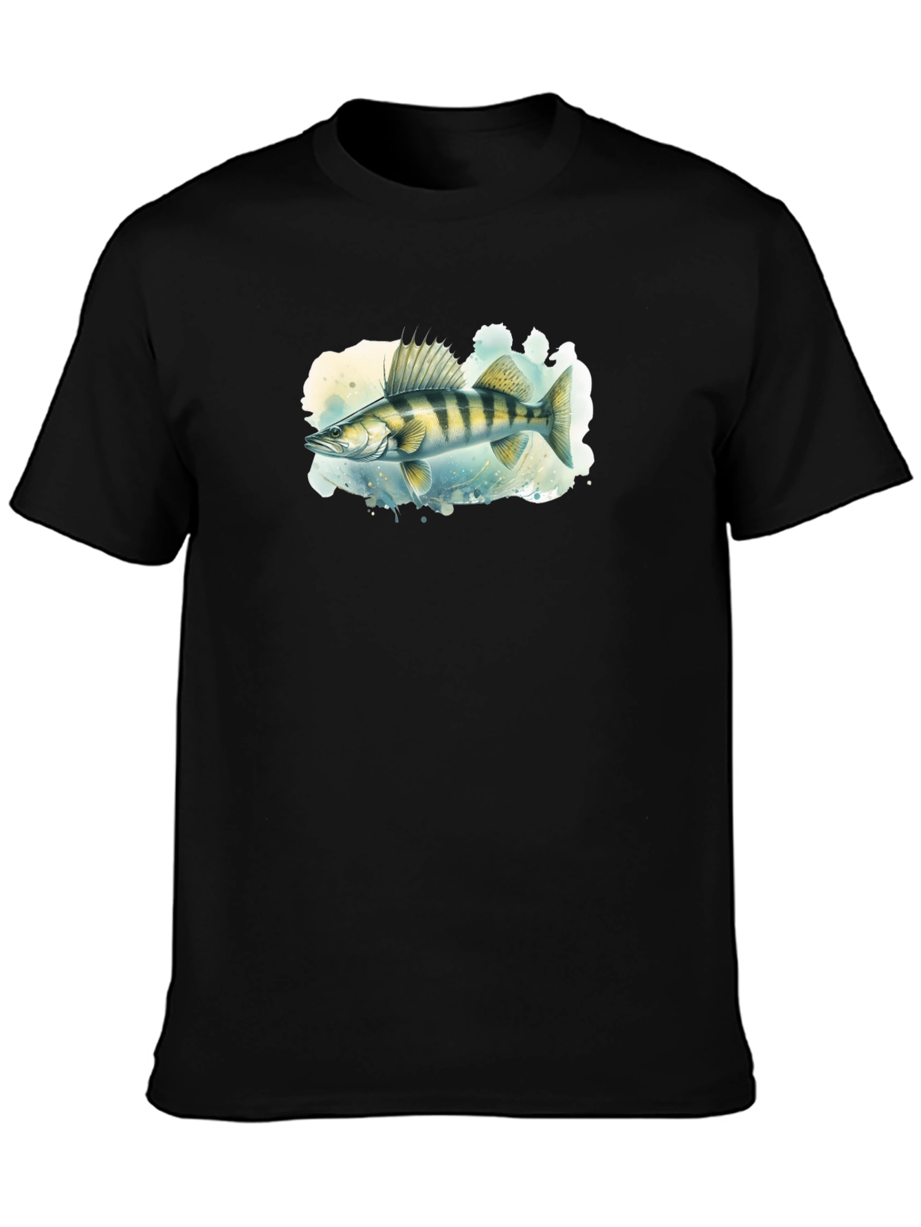 Walleye Fish Graphic Tee - Mens Black T-Shirt