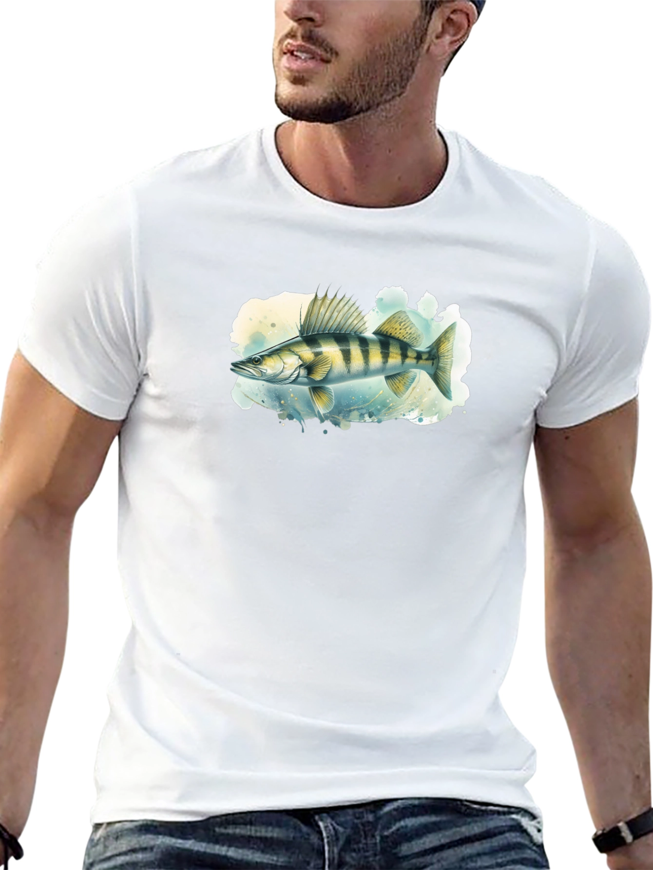 Walleye Fish Graphic Tee - Mens Black T-Shirt