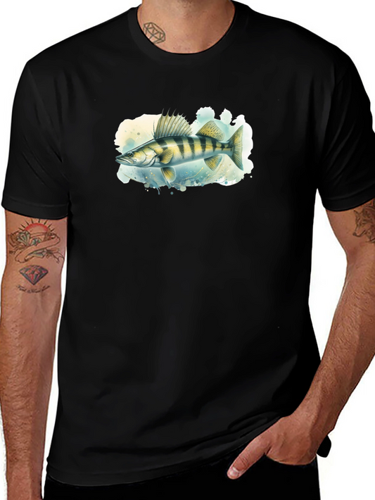 Walleye Fish Graphic Tee - Mens Black T-Shirt