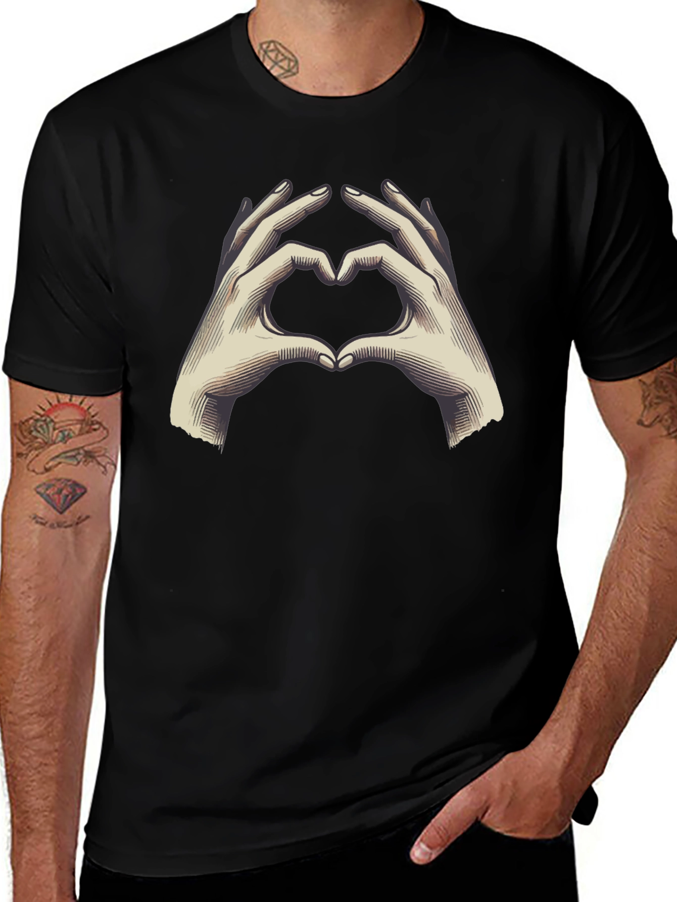 Heart Hands Graphic Tee - Express Yourself!