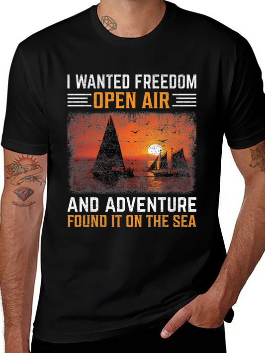 Freedom & Adventure Sea Graphic T-Shirt