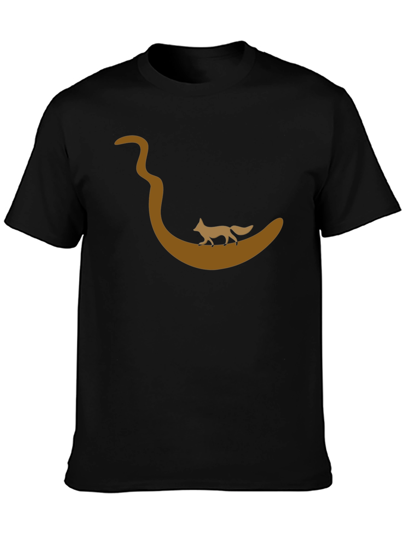 Fox on River T-Shirt - Black Cotton Tee