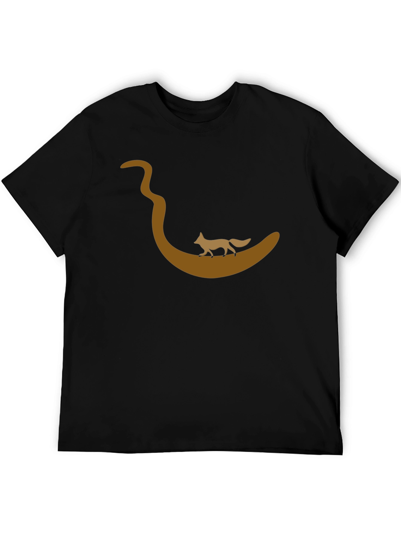 Fox on River T-Shirt - Black Cotton Tee